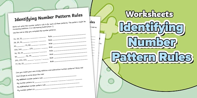 Identifying the Number Pattern Rule Differentiated Worksheets