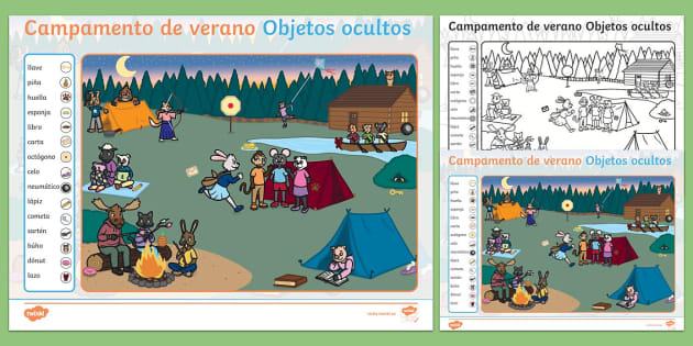 Ficha De Actividad Campamento De Verano Objetos Ocultos