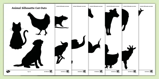 Animal Silhouette Cut-Outs (teacher made) - Twinkl