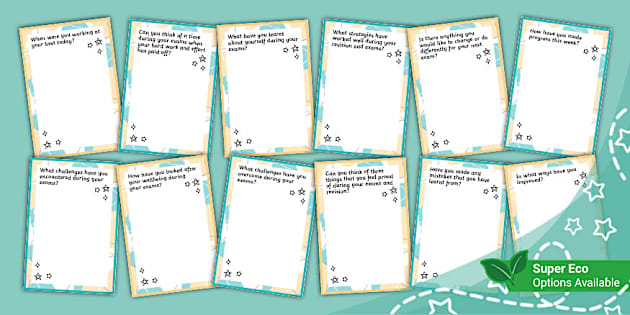 Exam Season Reflection Cards (teacher made) - Twinkl