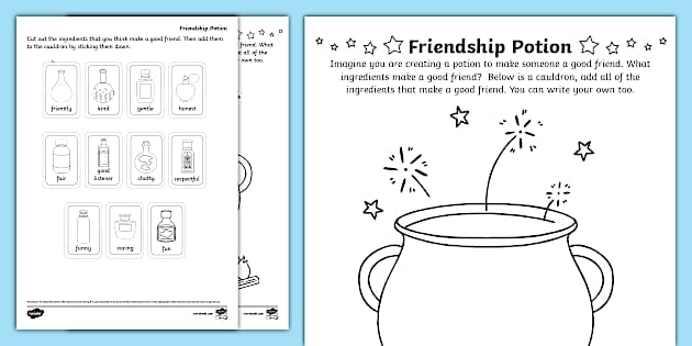 Friendship Potion Activity (teacher made) - Twinkl