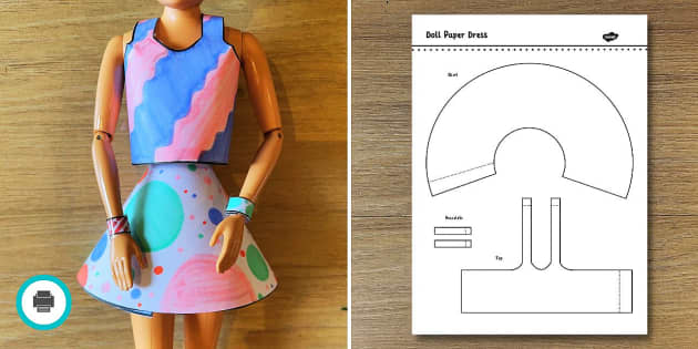 DIY 3 BARBIE DRESSES FROM TISSUE PAPER  How to Make Paper Doll Dresses 