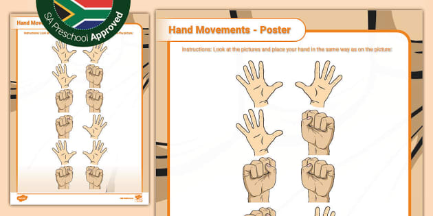 Bilateral: Hand Action Poster (teacher made) - Twinkl