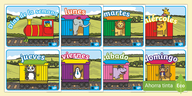 Stickers infantiles día semana