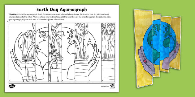 Earth Day Agamograph Craft (teacher made) Twinkl Earth Day Agamograph Craft (teacher made) Twinkl