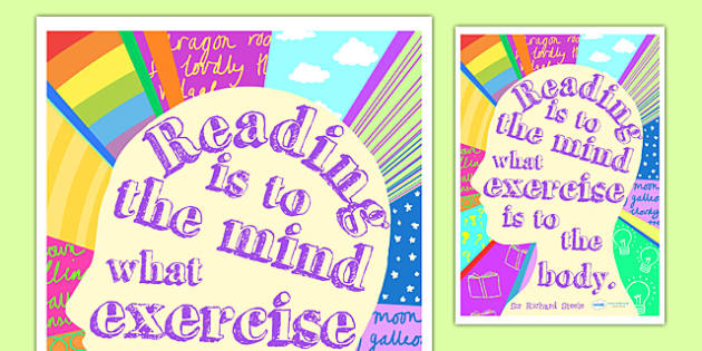 reading is to the mind reading quote poster large quote