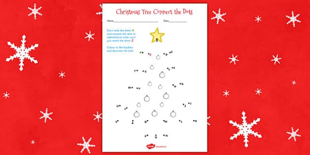 Christmas Tree Connect the Dots Worksheet (teacher made)