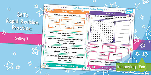 SATs Rapid Spelling Revision Activity 7 | Parents Resource