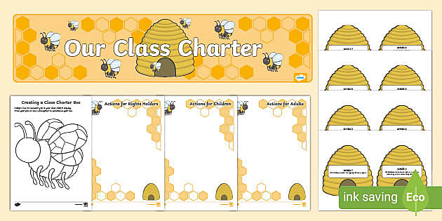 UNCRC Creating a Class Charter Bee-Themed Display Pack