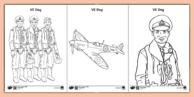 KS2 VE Day Themed Colouring Pages (teacher made) - Twinkl