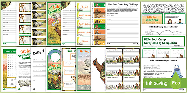 Vacation Bible School: Bible Boot Camp Pack (teacher made)