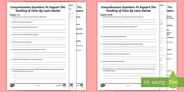 Holes Comprehension Questions | Resource | Twinkl USA
