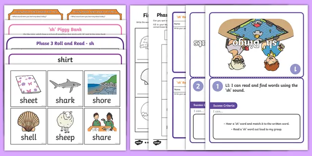 Phonics Sh Sound Activity Pack Cfe First Level Resources