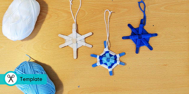 ❄️ Sticky Yarn Snowflakes Craft For Kids