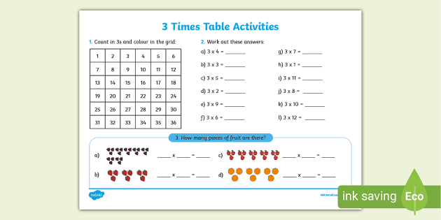 Times Table KS2 Mathematics Worksheet Teacher Made 53 OFF