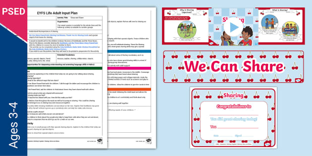 PSED EYFS Show And Share Adult Input Plan And Resource Pack