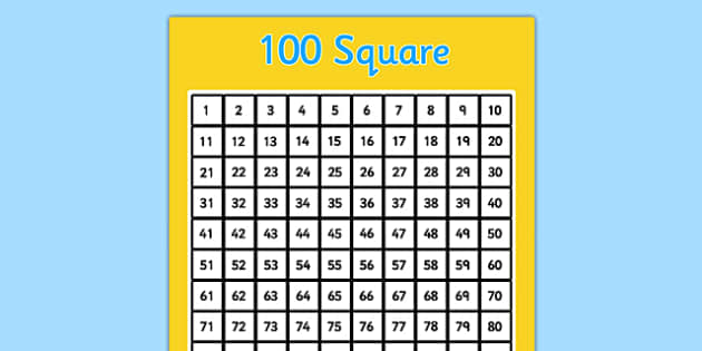 Addition Chart To 100 Square Hundred Square teacher Made 