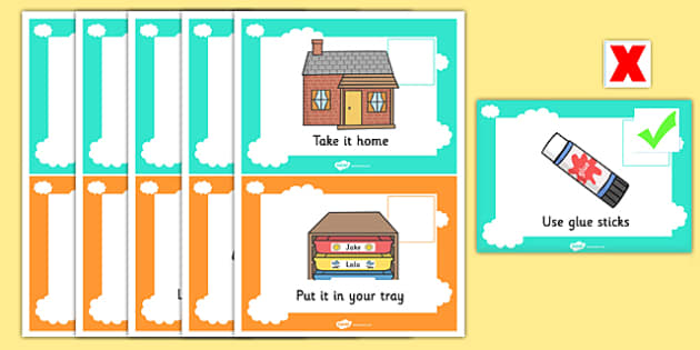 Teacher Control Panel Cards with Ticks and Crosses - Twinkl