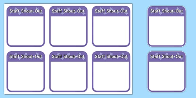 👉 Staff Shout-Out Editable Notes - Twinkl