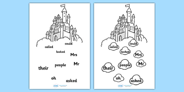 Phase 5 Tricky Word Stepping Stone Colouring Worksheet / Worksheet