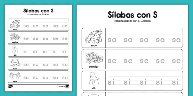 Coloreo silabas worksheet