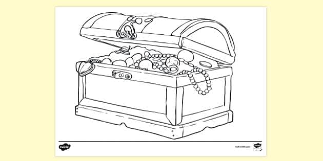 Treasure Chest Coloring Page | Printable Activity Sheet