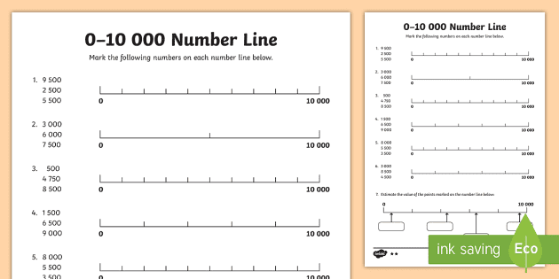 0 to 10 000 number line activity teacher made