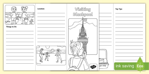 Blackpool Travel Leaflet Template (teacher made) - Twinkl