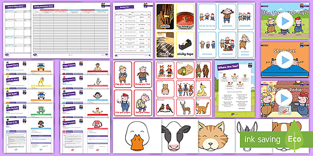 Phonics Level 1 Week 10 - The Three Little Pigs Weekly Lesson Pack