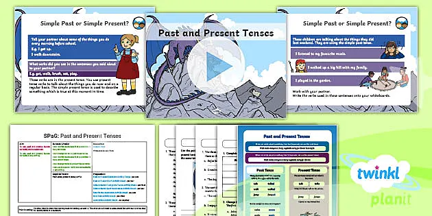 Planit Y2 Spag Lesson Pack Past And Present Tenses Twinkl