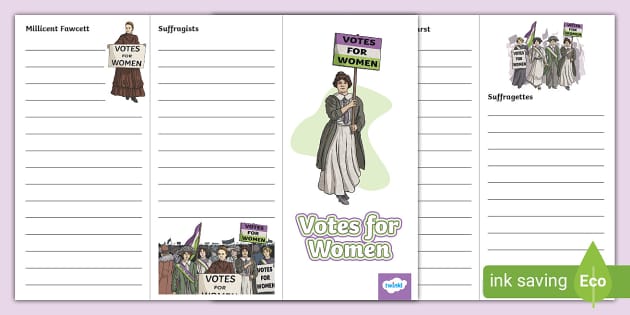 Votes for Women Leaflet Template (teacher made) - Twinkl