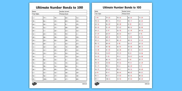 Ultimate Number Bond To 100 Worksheet Worksheet Worksheet