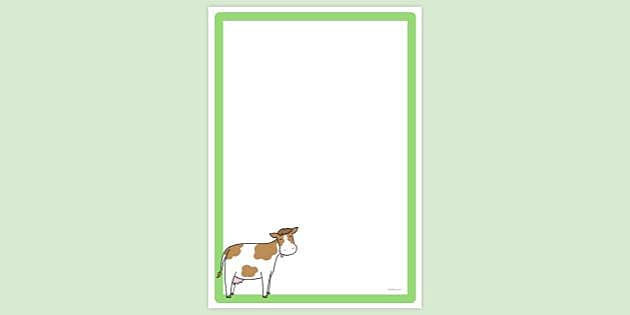 FREE! - Simple Blank Cow Page Border | Page Borders | Twinkl