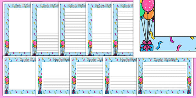 FREE! - Birthday Borders and Frames | A4 | Twinkl Resources