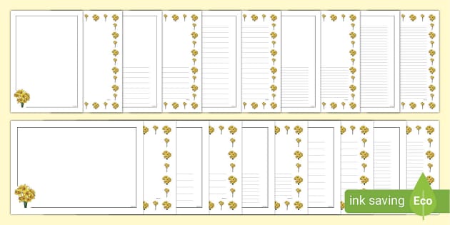 Simple Blank Daffodil Page Border | Page Borders | Twinkl