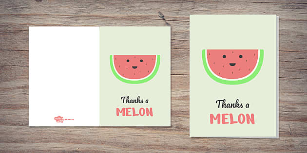 Thanks a Melon Card | Twinkl Party (Teacher-Made) - Twinkl