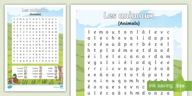 👉 French: Animals Word Search (teacher made) - Twinkl