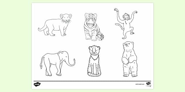 FREE! - Baby Zoo Animals Colouring Page - Parents - Colouring