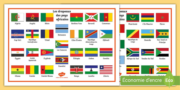 Les drapeaux des pays africains (Teacher-Made) - Twinkl