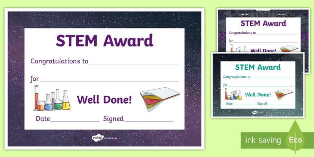 STEM Award Certificate (teacher made) - Twinkl