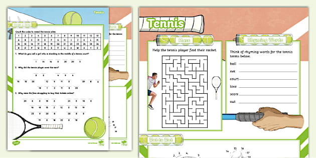 Tennis Boredom Buster - Sport - Puzzles (teacher made)