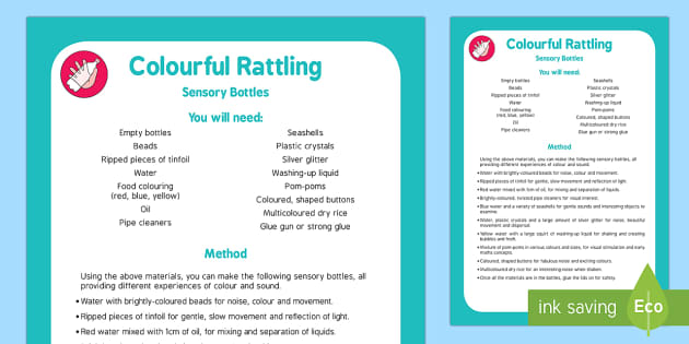 Colourful Rattling Sensory Bottles (teacher made) - Twinkl