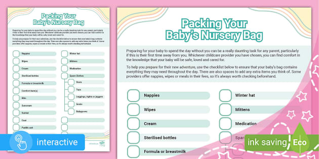 Packing Baby for Daycare (Free Printable Checklist)