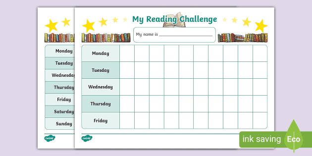 Reading Challenge Reward Chart (teacher made) - Twinkl