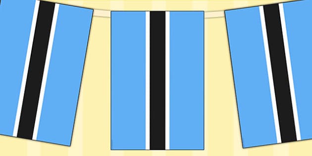 Botswana Flag Display Bunting (teacher made) - Twinkl