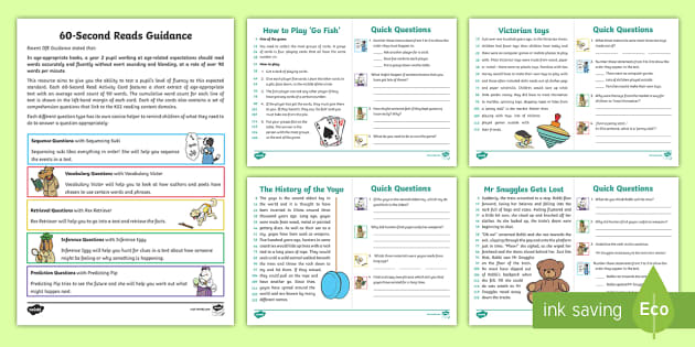 KS1 60-Second Reads: Toys And Games Activity Pack - Twinkl