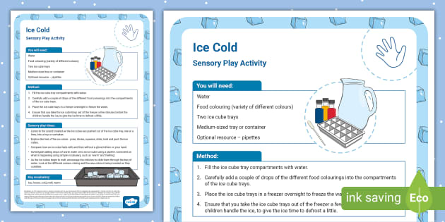 Ice Cold Sensory Play Activity (teacher made) - Twinkl