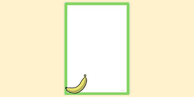FREE! - Simple Blank Banana Page Border | Page Borders | Twinkl