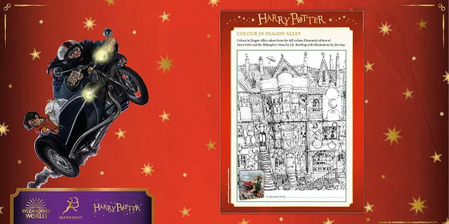 Diagon　-11　Potter:　Colouring　FREE!　Worksheet:　Harry　Alley