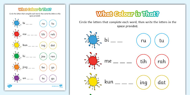 Colours Word Recognition - Indonesian (teacher Made)